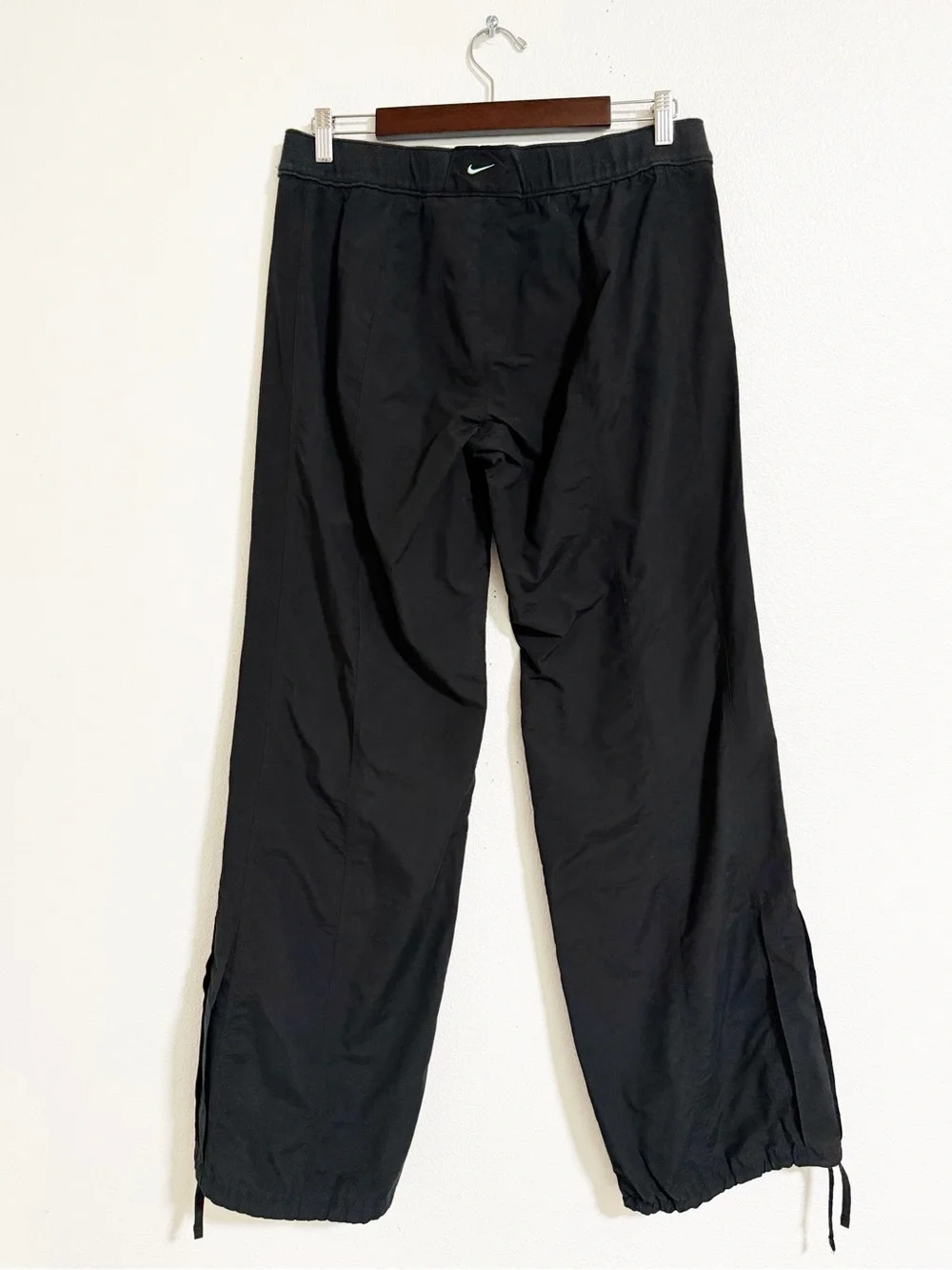 Nike Wide Leg Drawstring Hem Nylon Pants